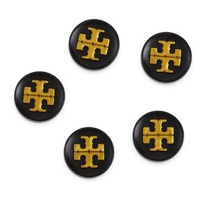 Tory Burch Black and Gold Emblem Buttons